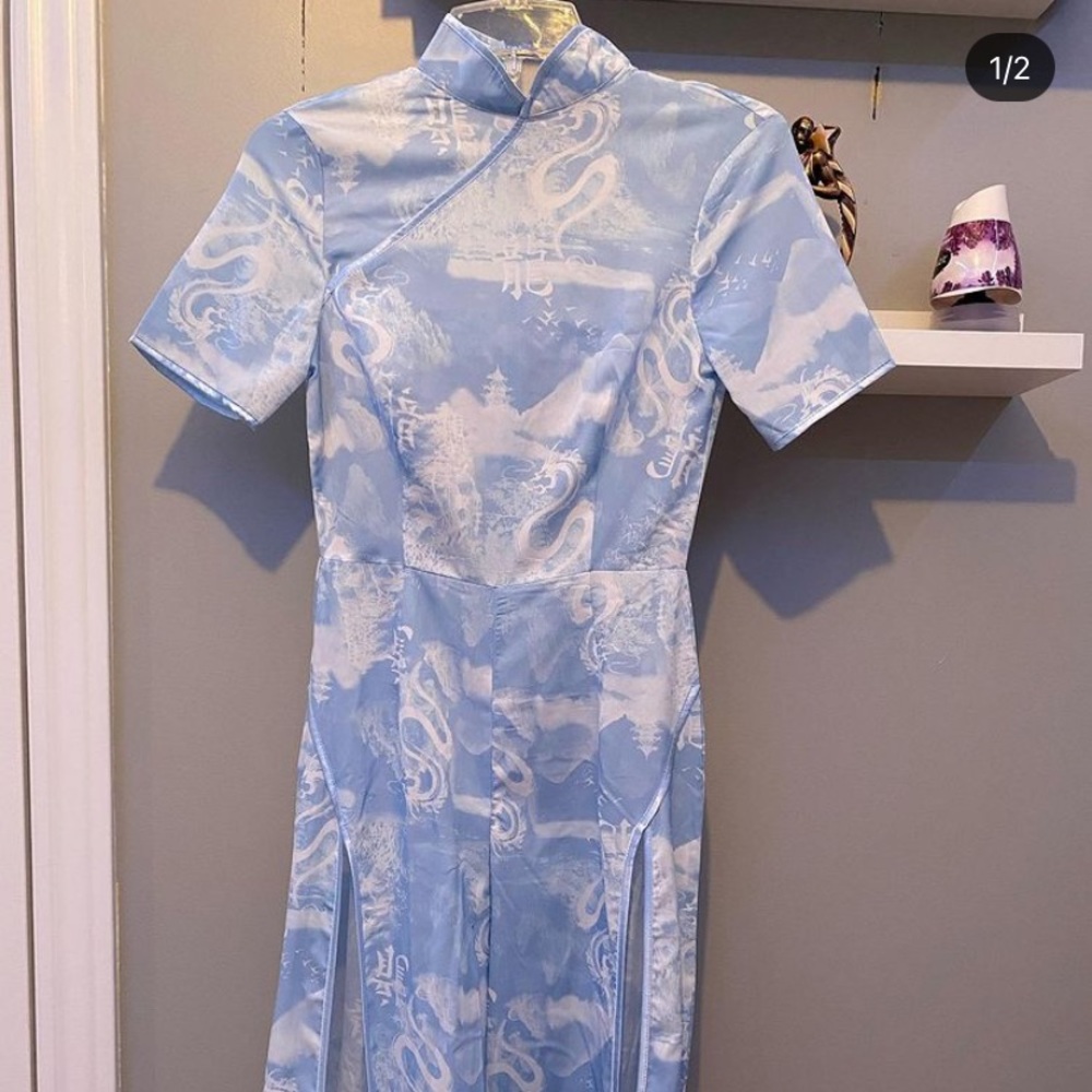Wide leg chinese jumpsuit